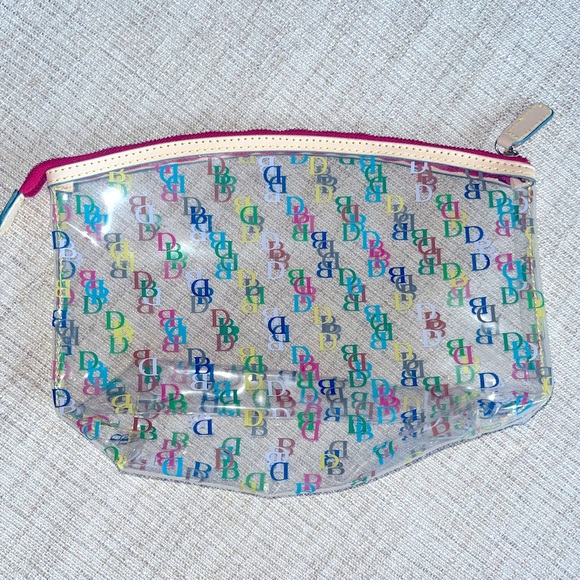 Dooney & Bourke Multicolor Monogram Clear Zippered Pouch - Picture 1 of 4
